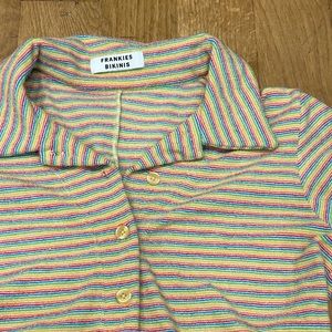 Frankie’s Bikini terrycloth rainbow romper / swim coverup